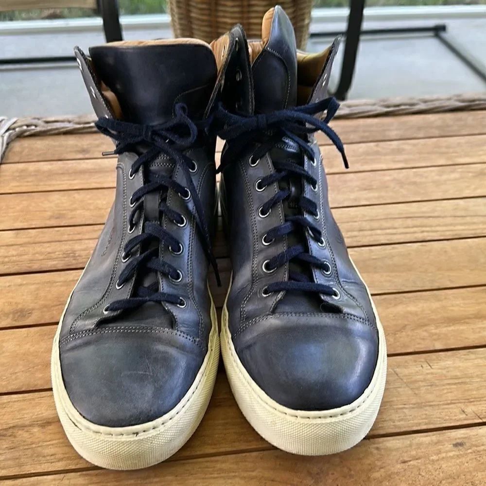 Paul Evans Mens Leather Basketball High Top Sneakers 46